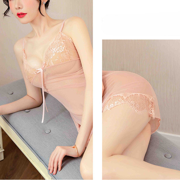 Femboy wear sexy sweet femboy sexy slip nightgown lingerie set