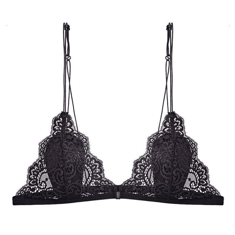 Black femboy sexy floral lace micro bra for femboy