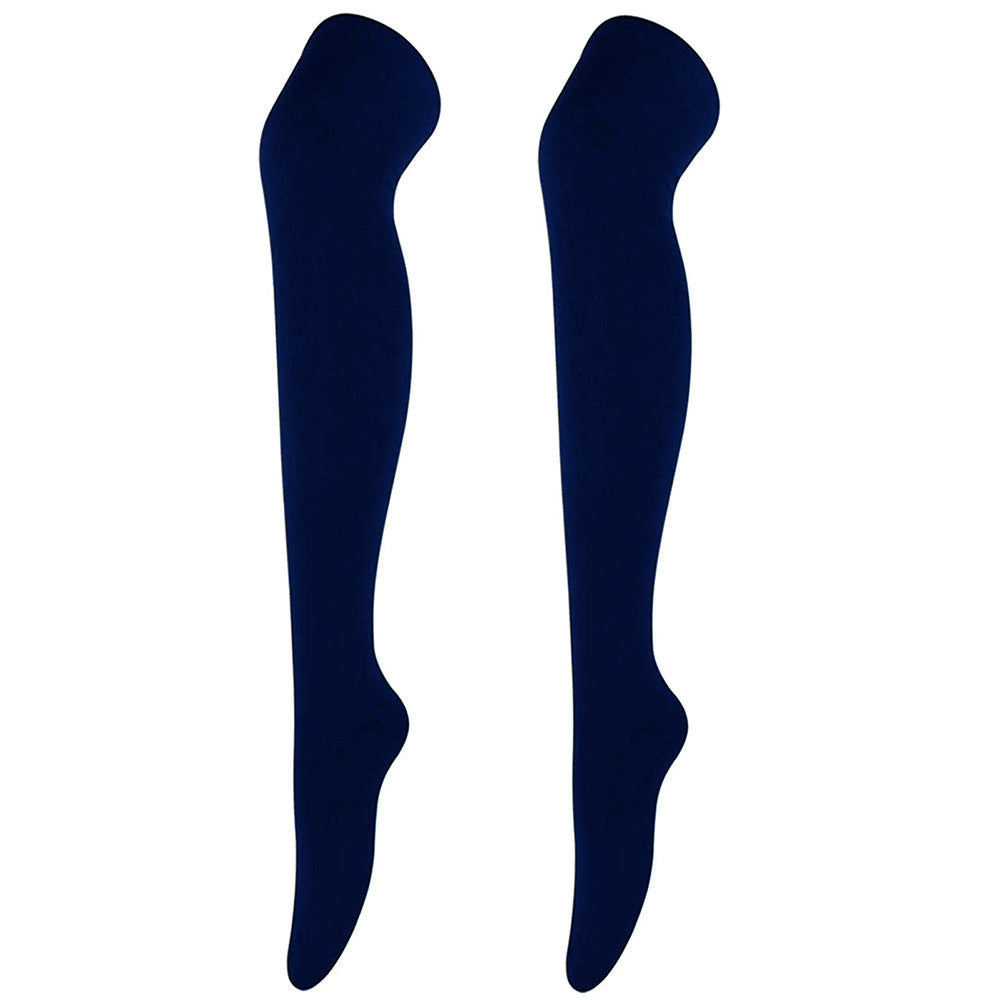 Blue femboy solid color thigh high socks