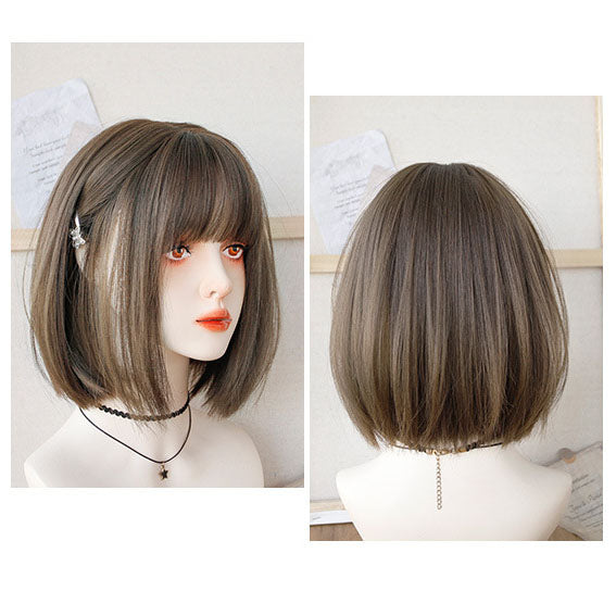 Femboy blonde brown bob wig