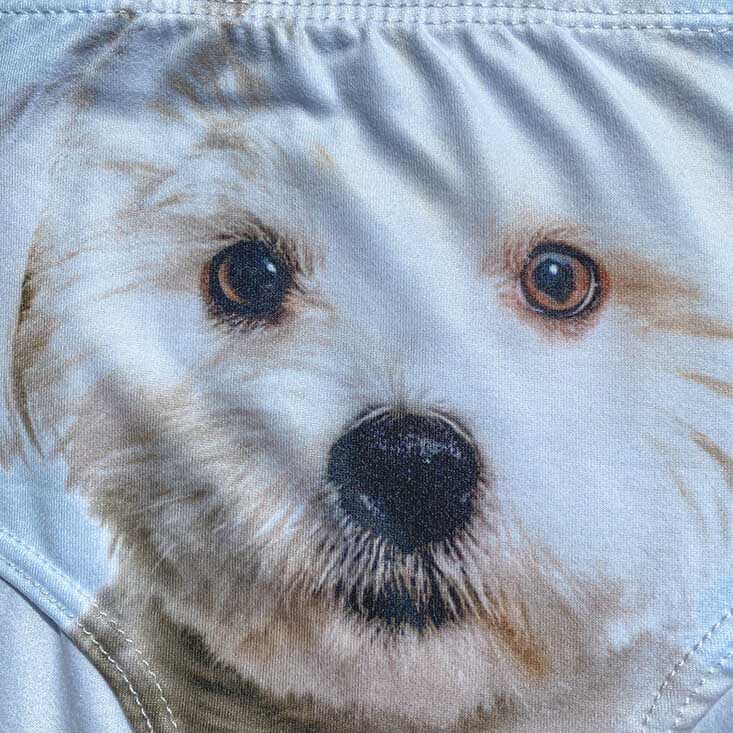 Femboy cute puppy print panties detail