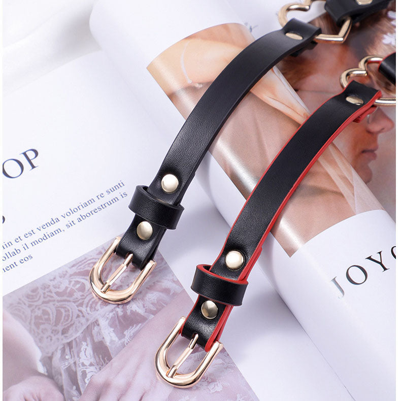 Femboy leather choker with heart femboy fashion