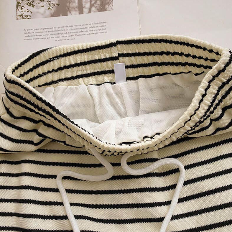 Femboy striped sport skirt detail