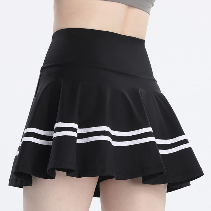 Femboy wear black classic femboy stripe pleat skirt