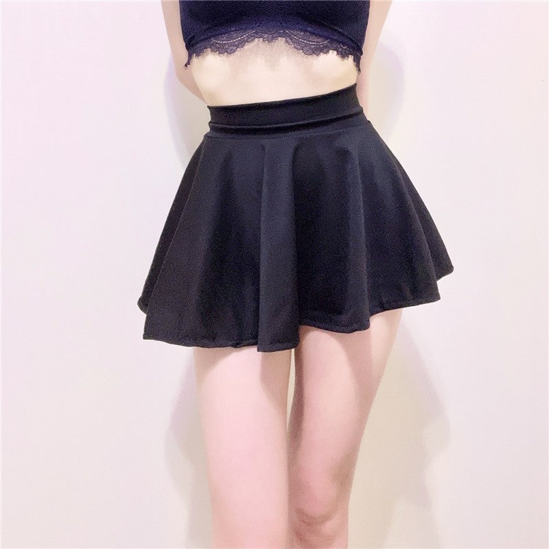 Femboy wear black femboy elastic waist mini skirt