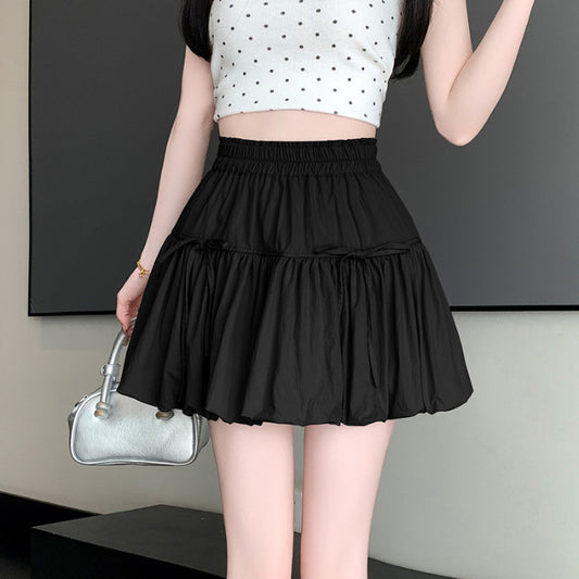 Femboy wear black femboy short puffy skirt with bow