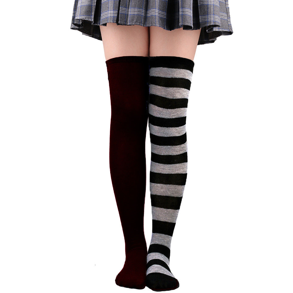 Femboy wear cute femboy asymmetric thigh high socks for femboy