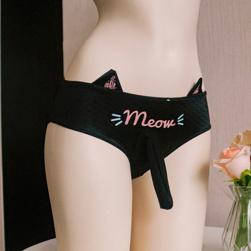 Femboy wear cute femboy cat ear pouch panties femboy fashion