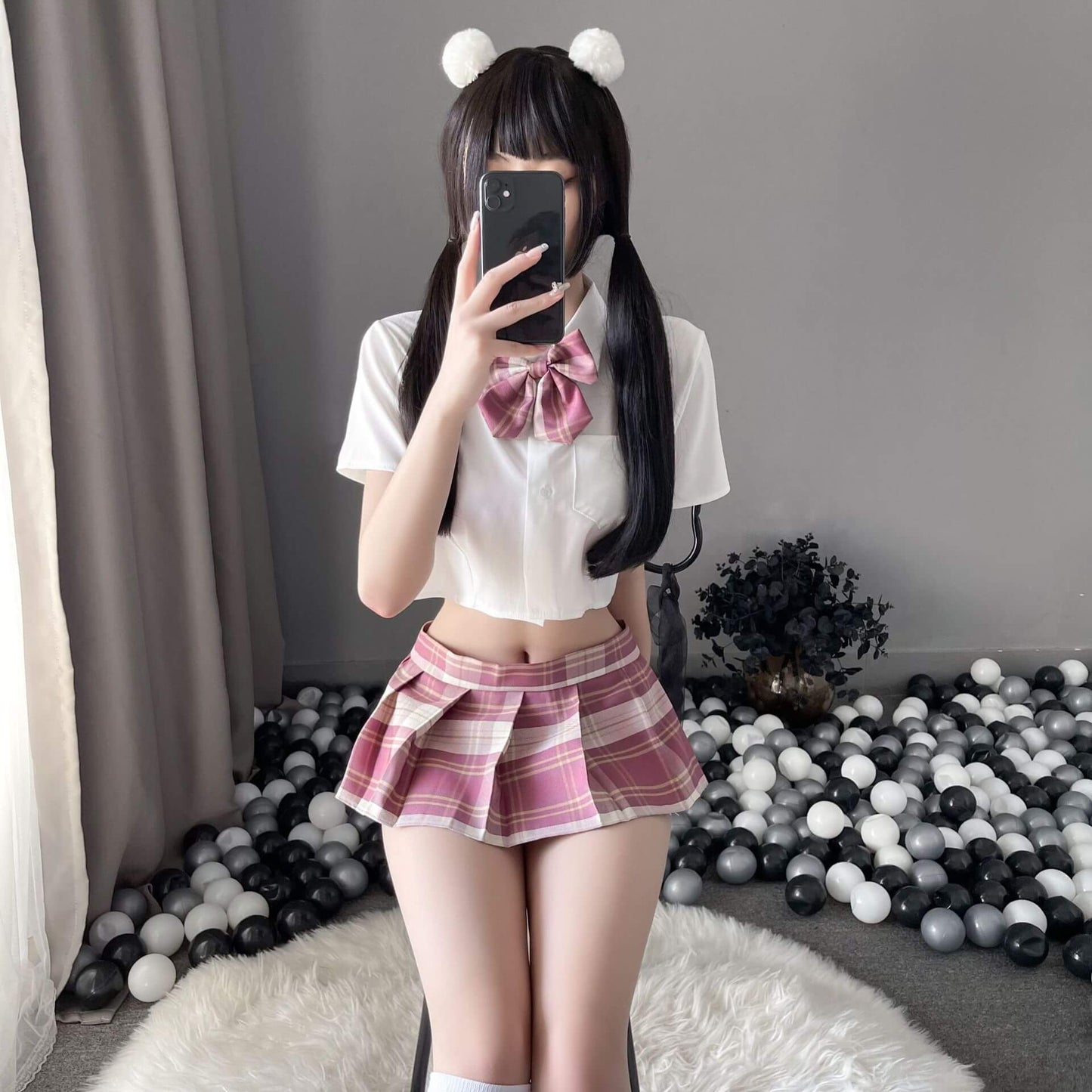 Femboy wear cute femboy japanese schoolgirl uniform lingerie for femboy