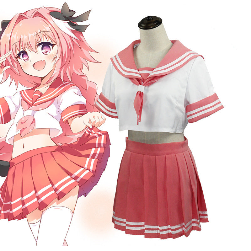 Femboy wear femboy astolfo cosplay pink uniform set femboy fashion