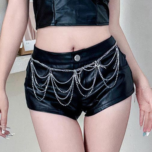 Femboy wear femboy back cut out leather short front