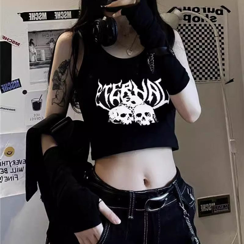 Femboy wear femboy black skull tank top