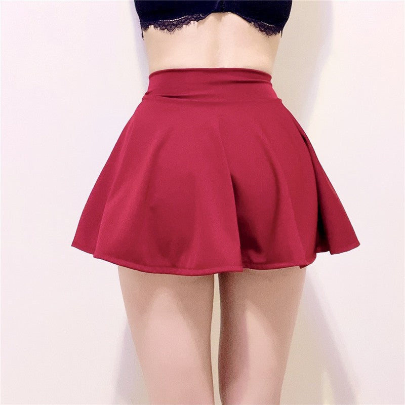 Femboy wear femboy elastic waist mini skirt back