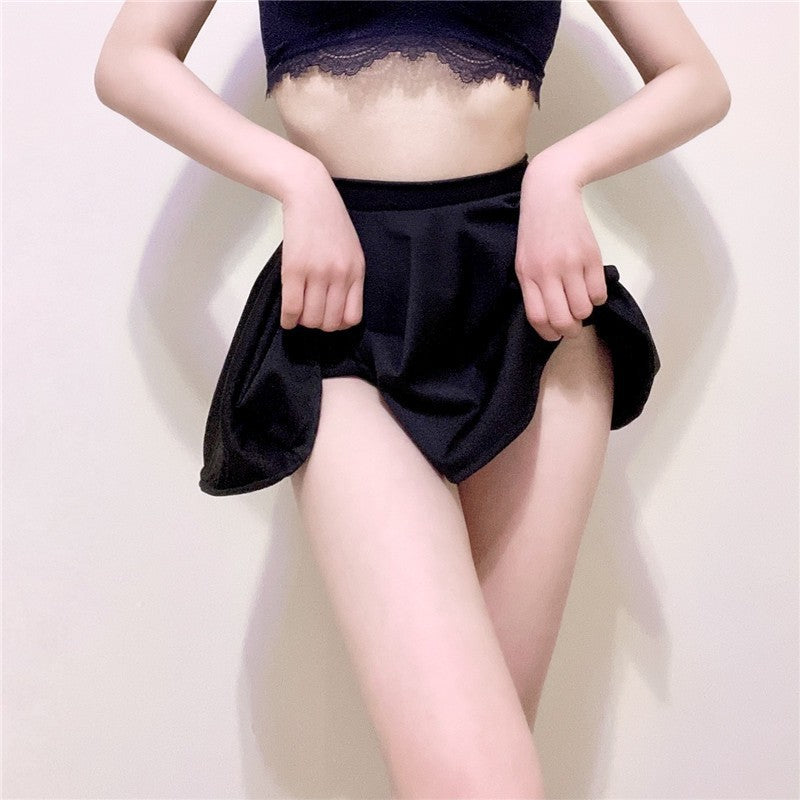 Femboy wear femboy elastic waist mini skirt front