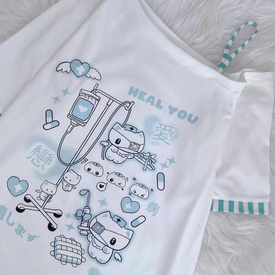 Femboy wear femboy kawaii white short sleeve t shirt