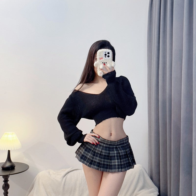 Femboy wear femboy plaid mini skirt femboy fashion