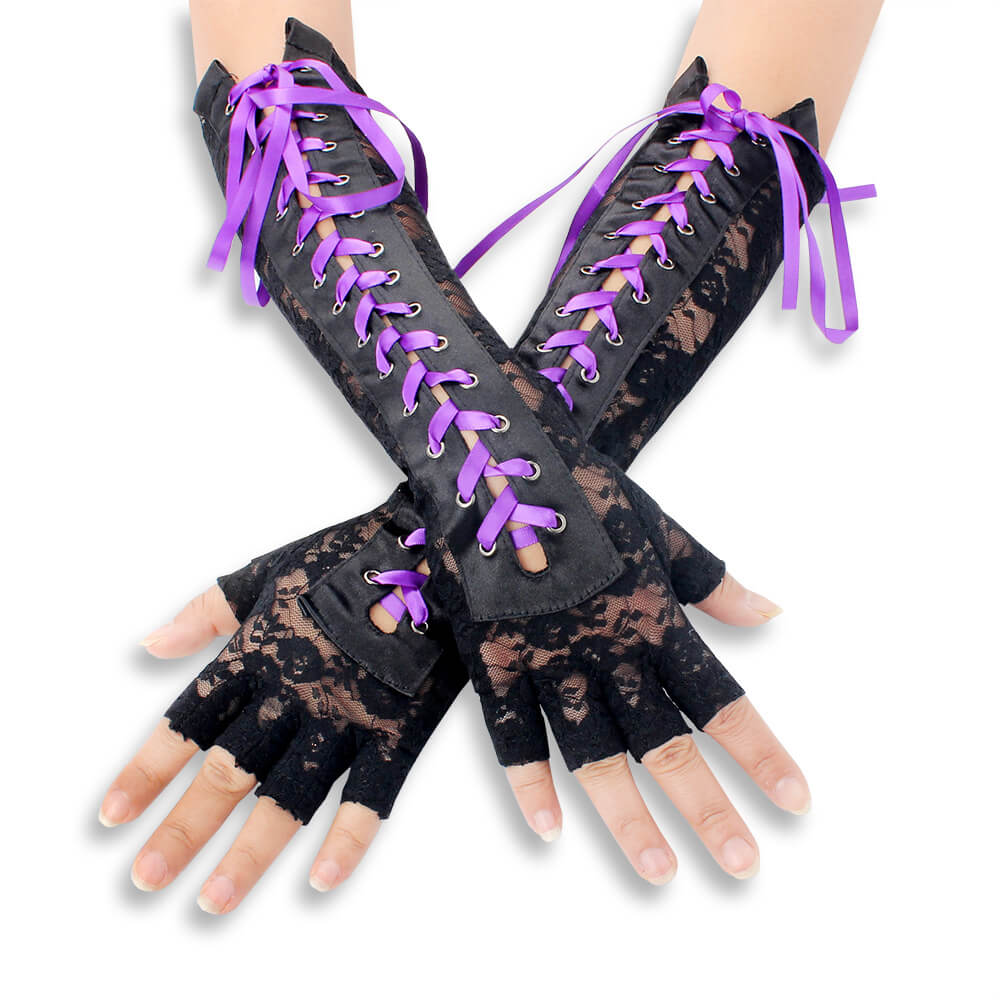 Femboy wear femboy sexy lace up gloves