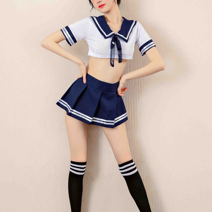 Femboy wear femboy sexy schoolgirl lingerie set front