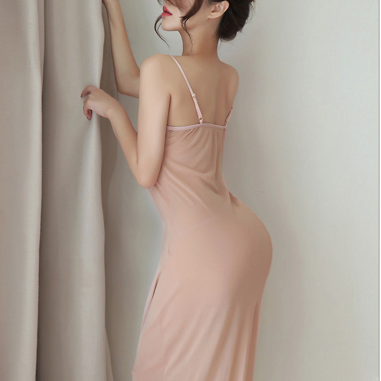 Femboy wear femboy sexy sheer slip nightgown lingerie side