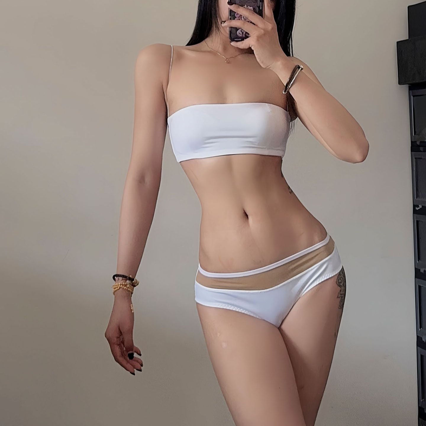 Femboy wear femboy skinny strap bra and panty set