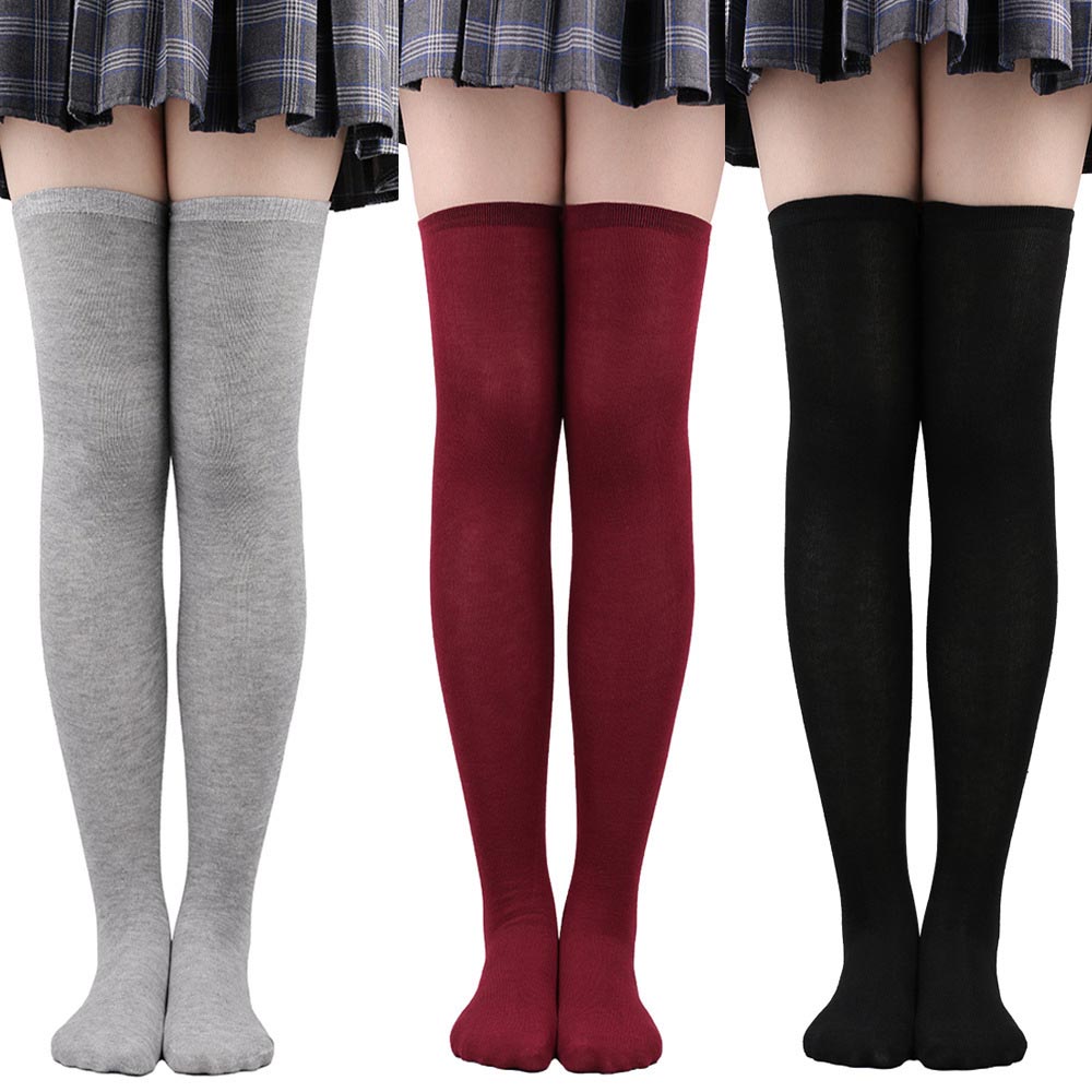 Femboy wear femboy solid color thigh high socks