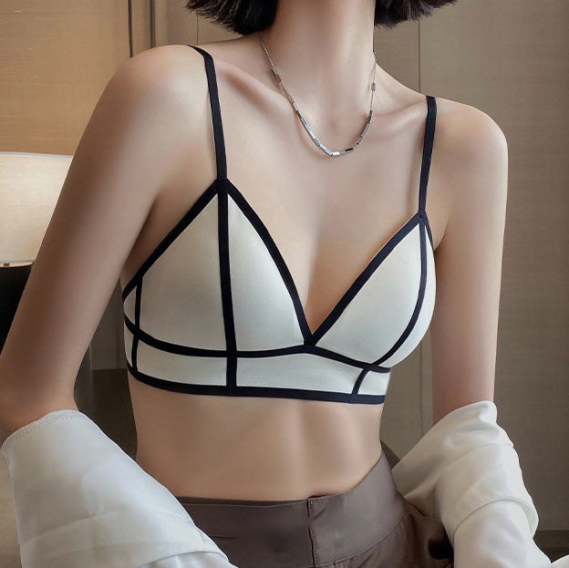 Femboy wear femboy white black striped fashion bra femboy fashion