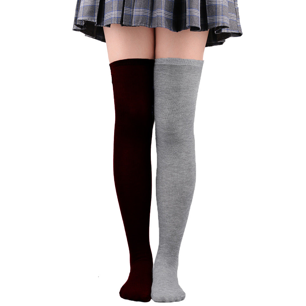 Femboy wear grey femboy asymmetric thigh high socks