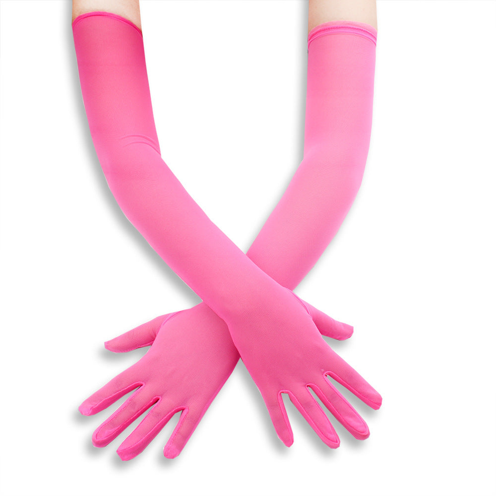 Femboy wear pink femboy mesh sheer gloves