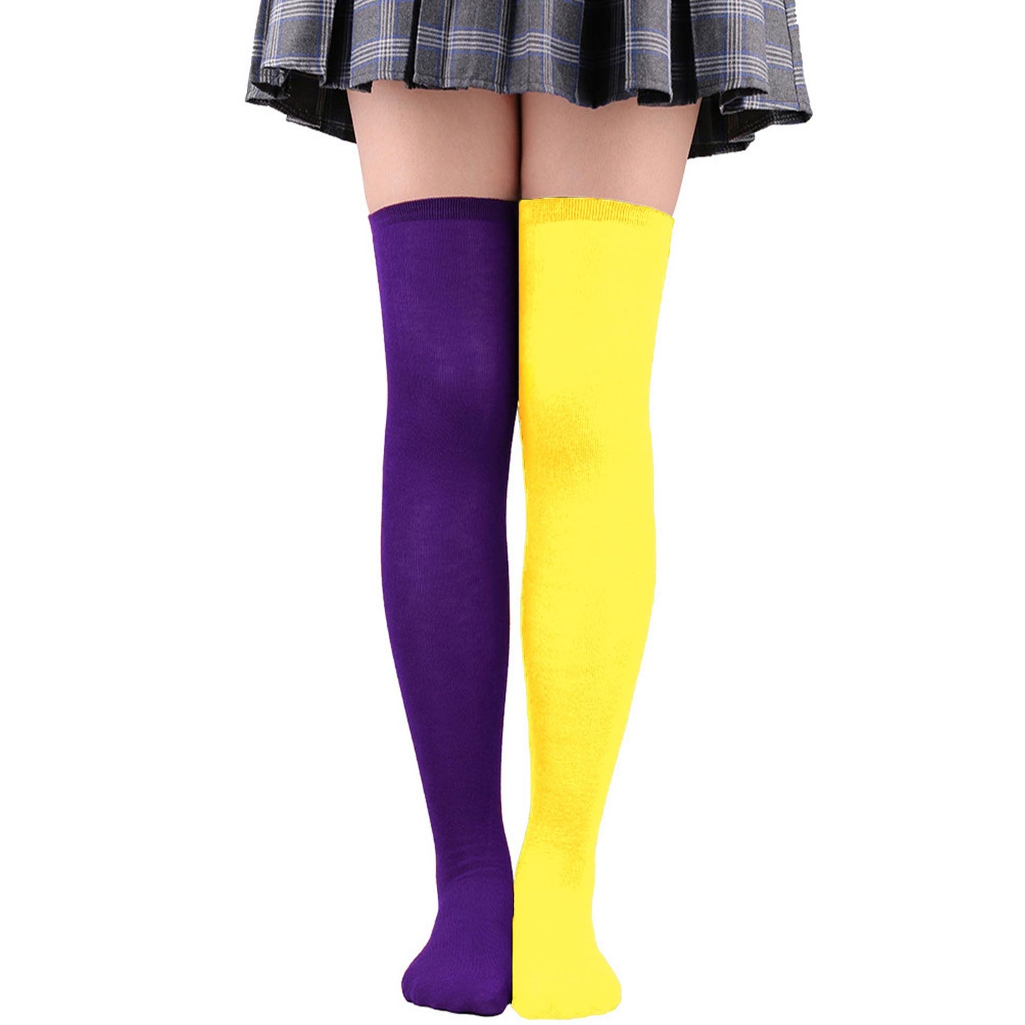 Femboy wear purple femboy asymmetric thigh high socks