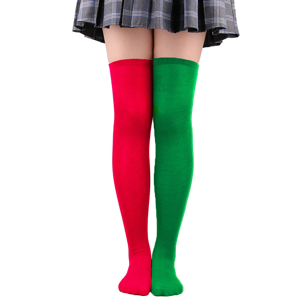 Femboy wear red femboy asymmetric thigh high socks