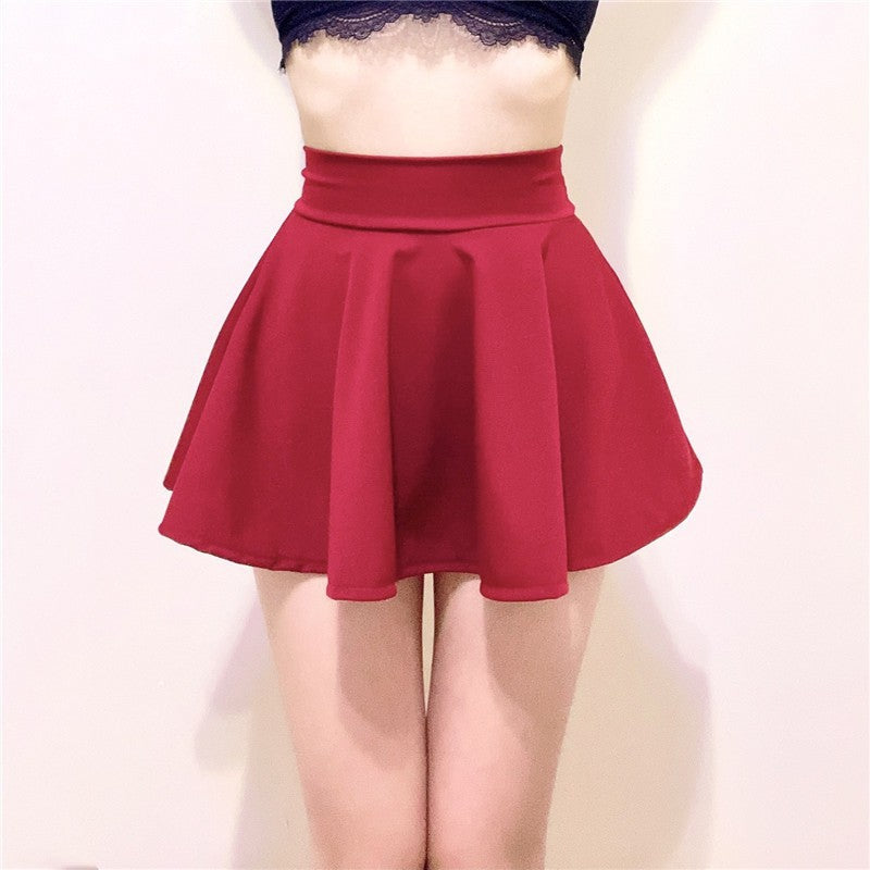 Femboy wear red femboy elastic waist mini skirt