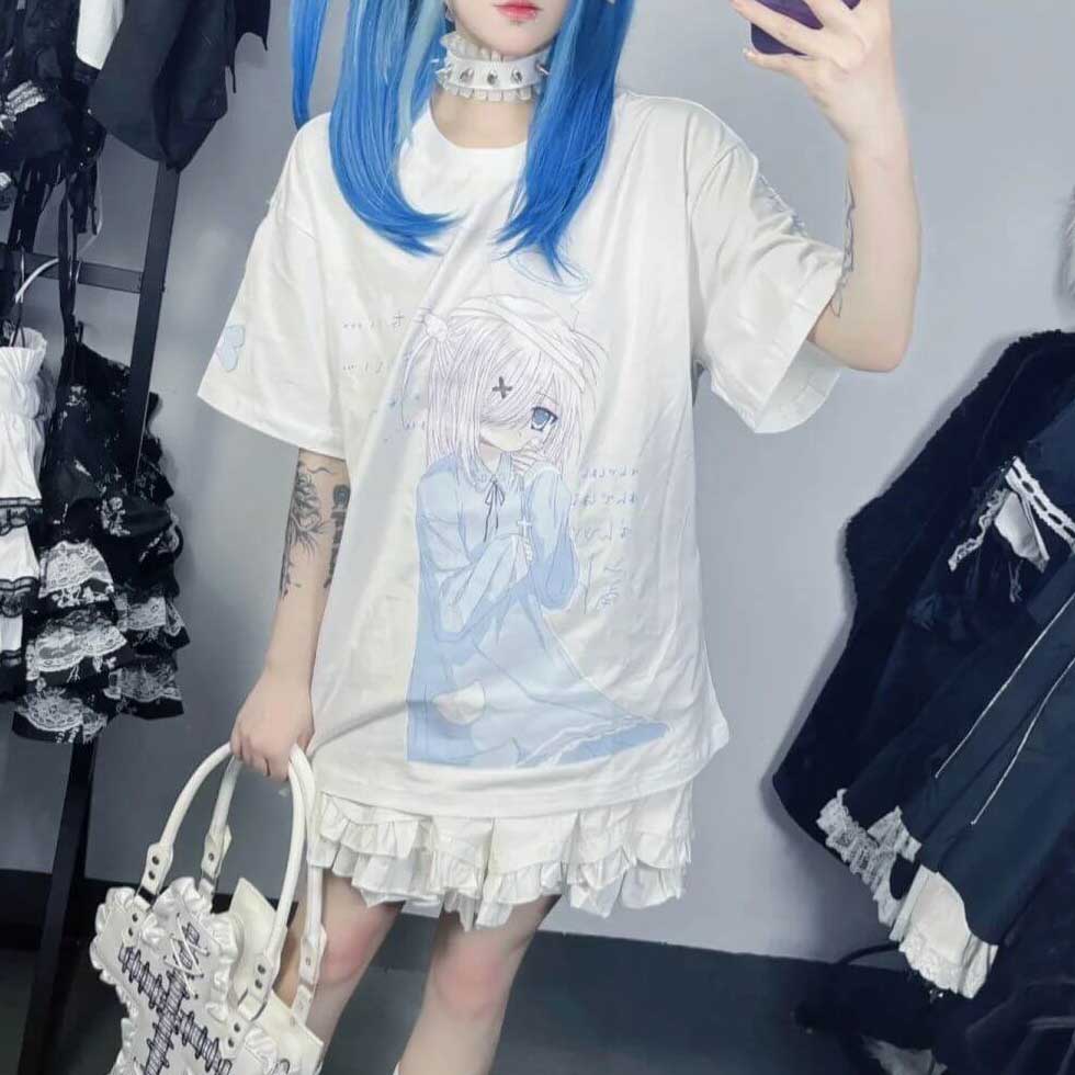 Femboy wear sexy femboy cute white angel t shirt for femboy