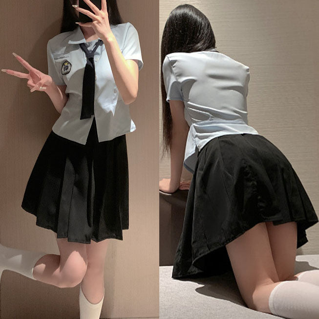 Femboy wear sexy femboy schoolgirl uniform lingerie