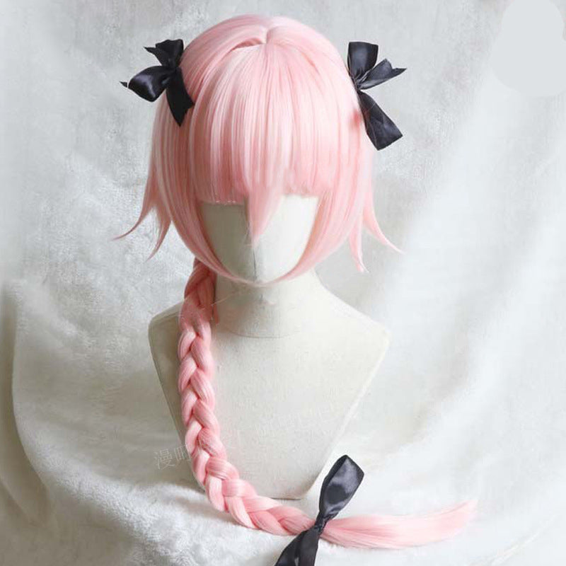 Femboy wear sweet femboy astolfo cosplay pink wigs with bow