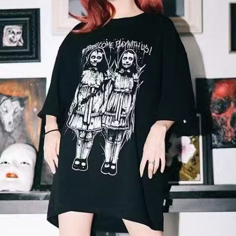 Femboy wear sweet femboy black gothic t shirt