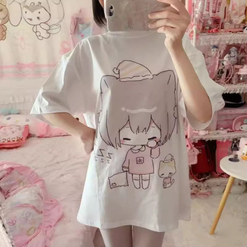 Femboy wear sweet femboy cute anime print t shirt femboy fashion