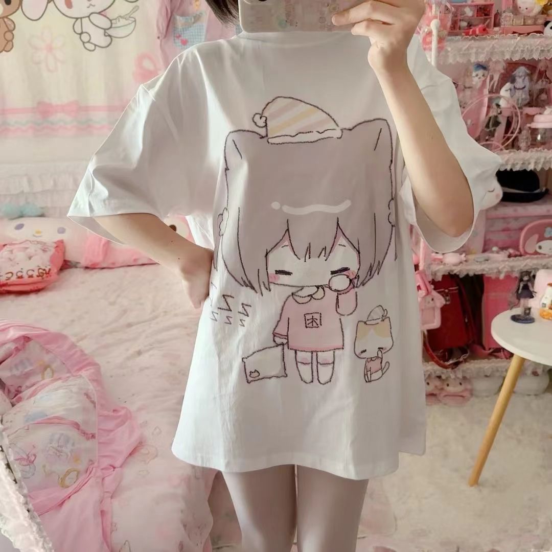 Femboy wear sweet femboy cute anime print t shirt for femboy