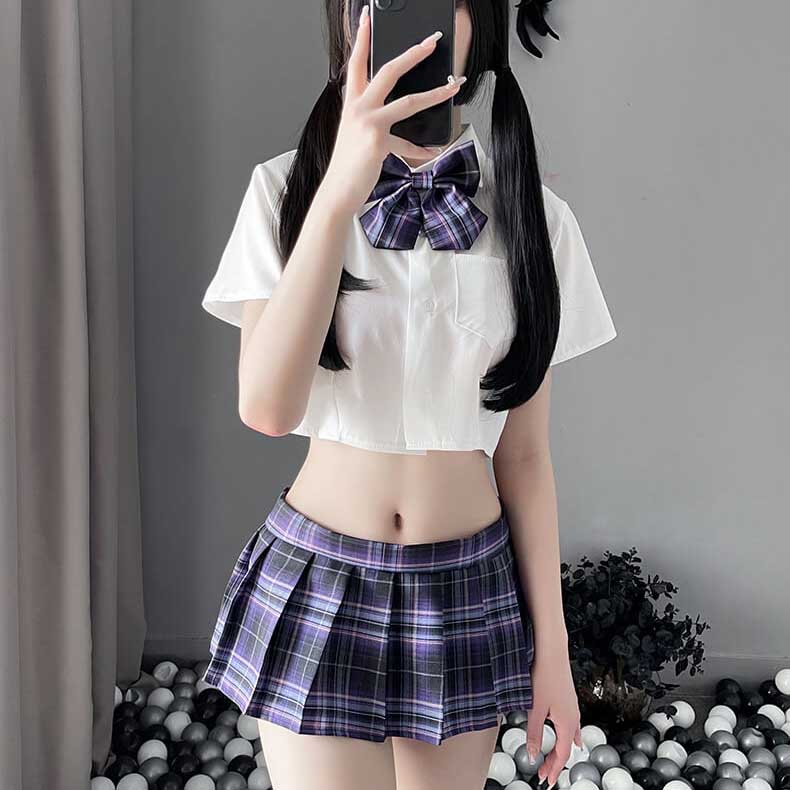 Femboy wear sweet femboy japanese schoolgirl uniform lingerie