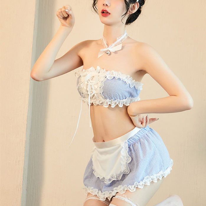 Femboy wear sweet femboy kawaii maid lingerie set