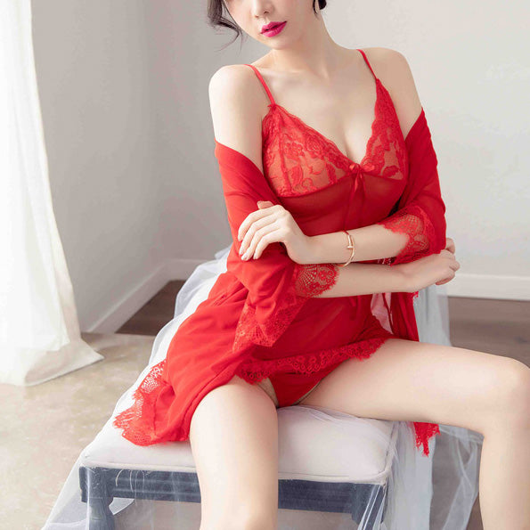 Femboy wear sweet femboy sexy slip nightgown lingerie set front