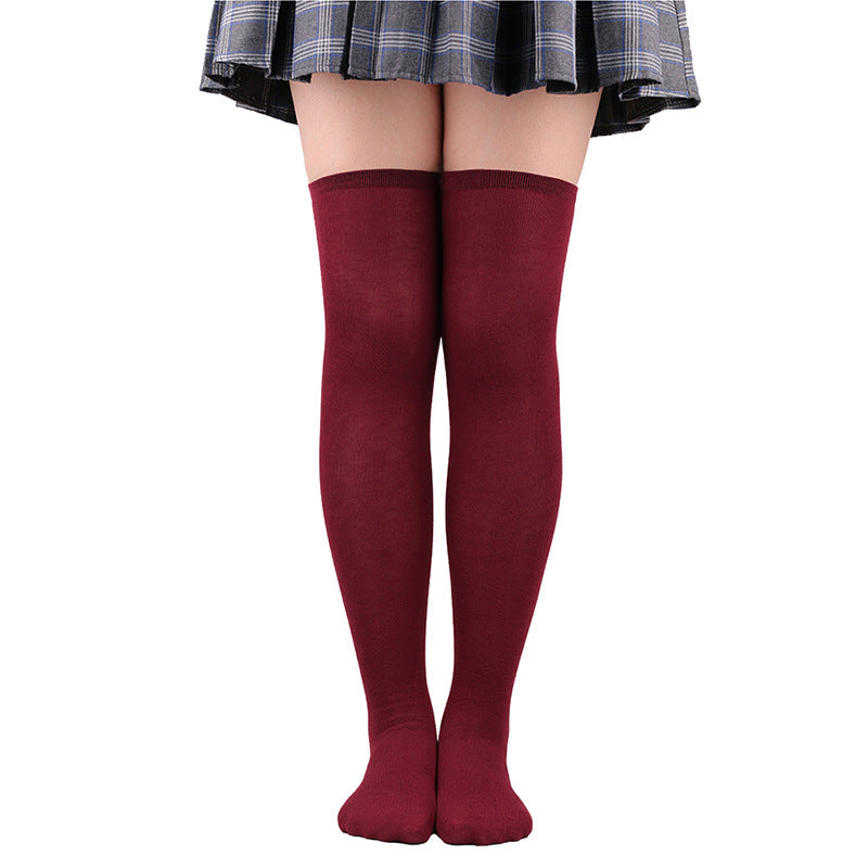 Femboy wear sweet femboy solid color thigh high socks for femboy