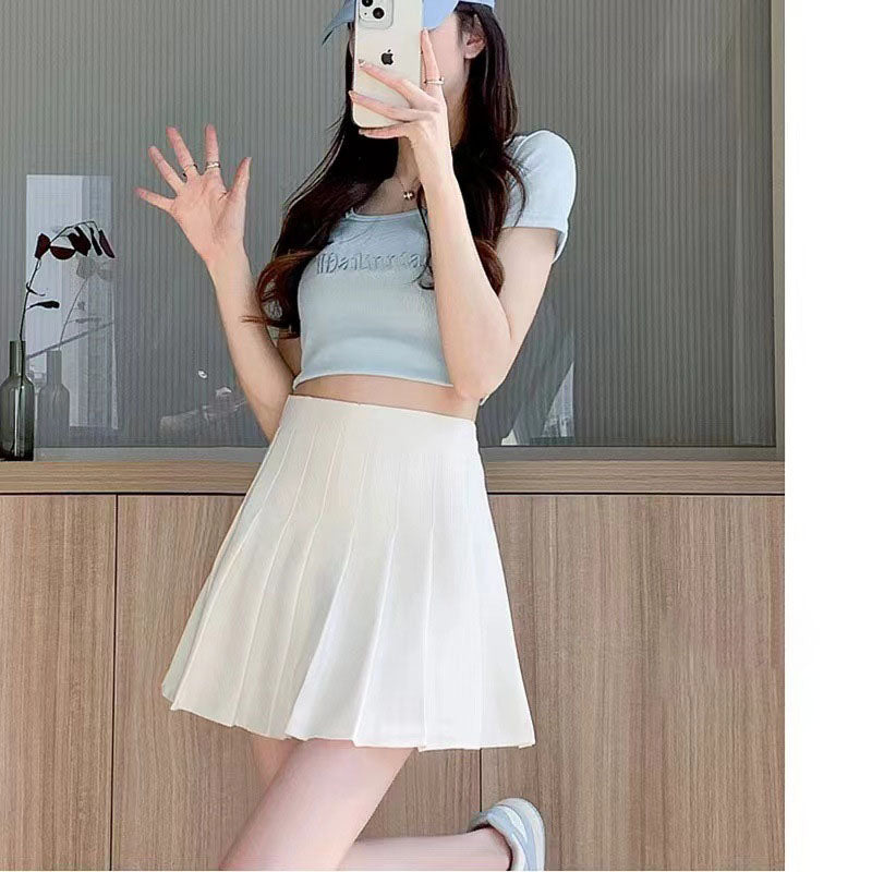 Femboy wear white classic femboy pleat skirt