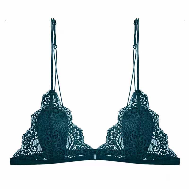 Green femboy sexy floral lace micro bra for femboy