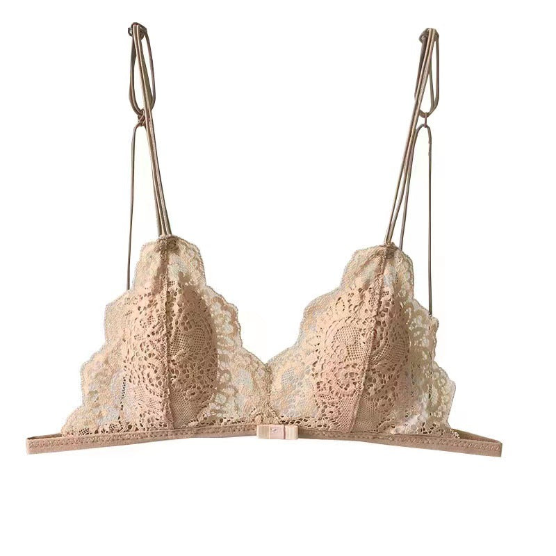 Khaki femboy sexy floral lace micro bra for femboy