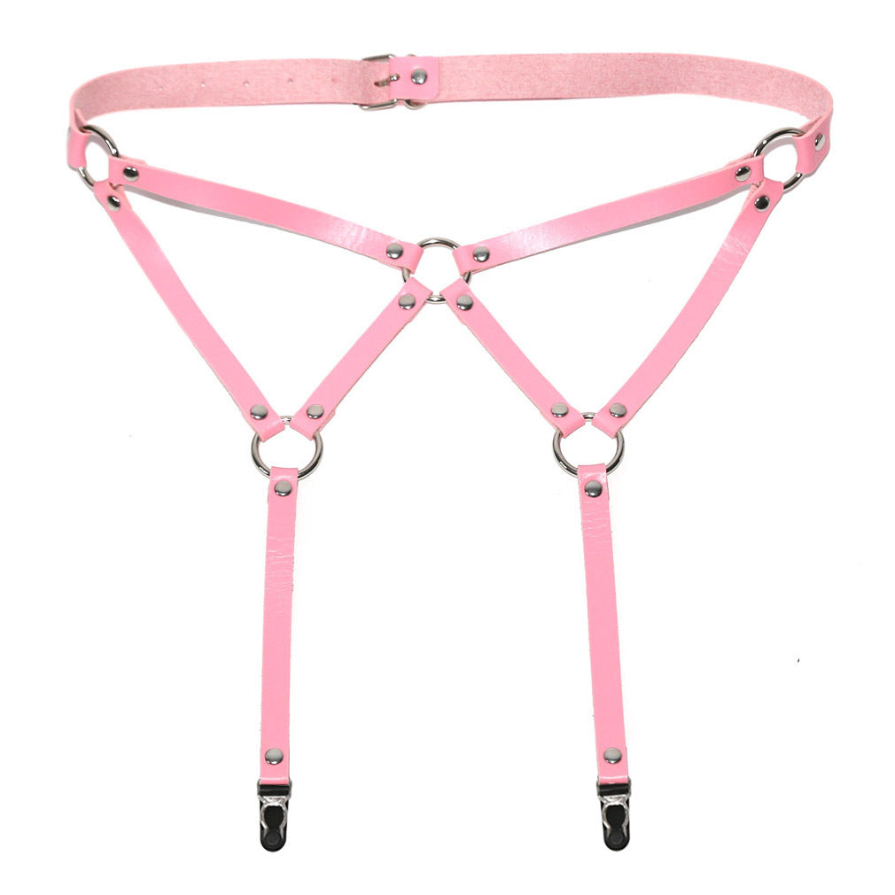 Pink femboy sexy leather garter belt for femboy