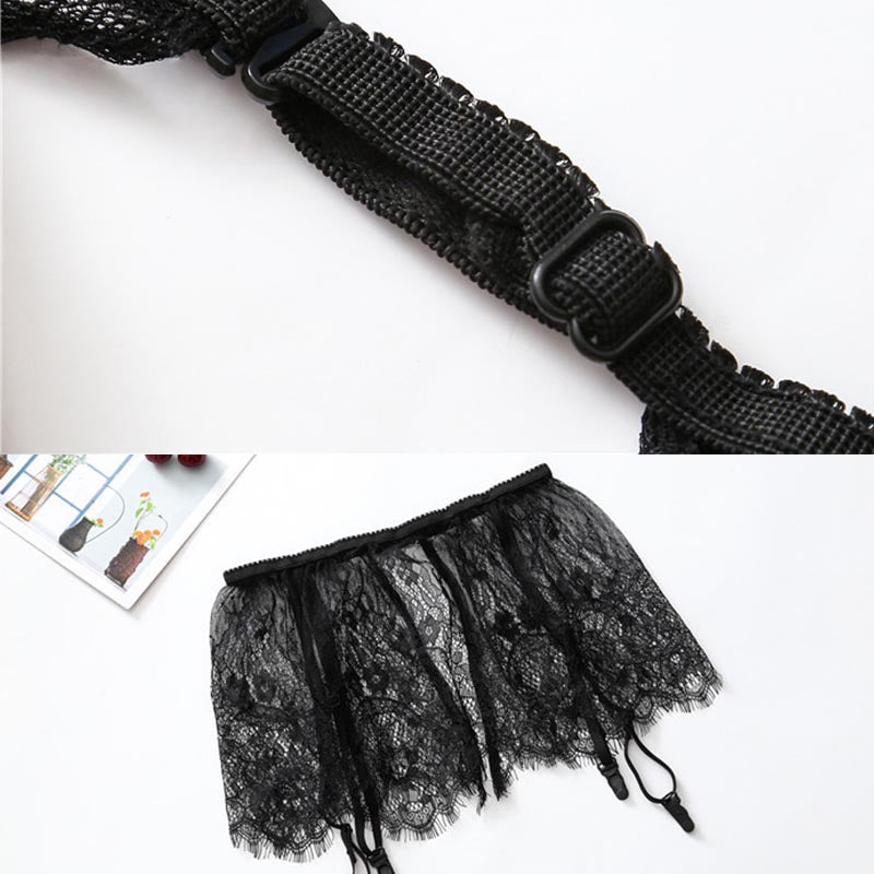 Sweet femboy lace 4 strap garter detail femboy fashion