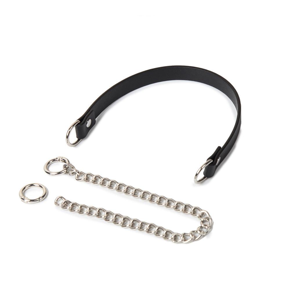 Sweet femboy leather chain collar femboy fashion