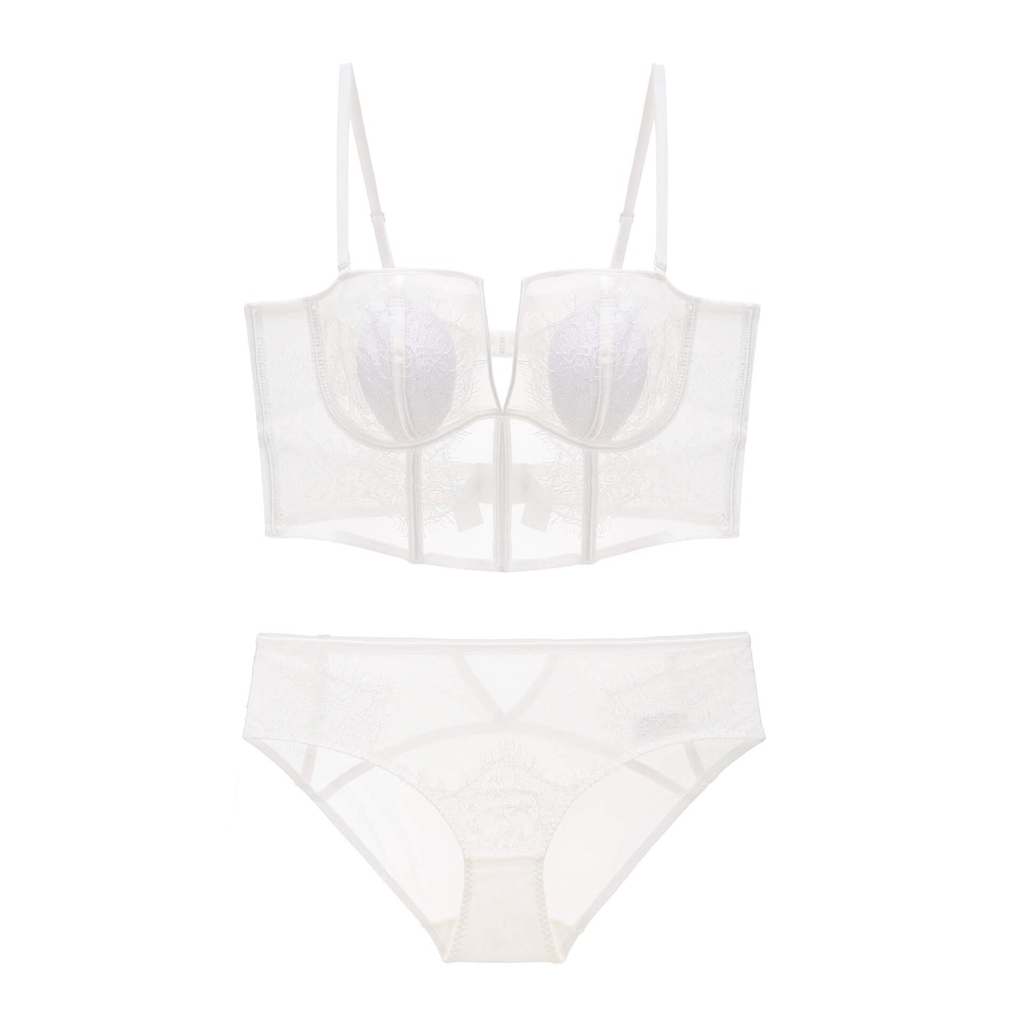 white femboy see through corset bra and panty set